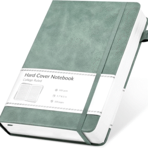 CAGIE Lined Journal Notebook for Women Men 320 Pages 100 Gsm Paper Thick Journaling Notebooks A5 Leather Journals for Writing Hardcover Journal Supplies for Work Note Taking Diary, 5.7x8.3 In, Green