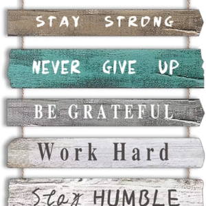 Inspirational Wall Art Decor for Office, Wooden Rustic Hanging Motivational Wall Art Decoration Sign, Inspiring Positive Quotes Wall Art for Home Living Room Bedroom Bathroom Classroom Gym 12"x24"
